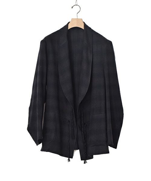 ＜COMOLI＞ウールチェック ショールカラージャケット（W03-01018）