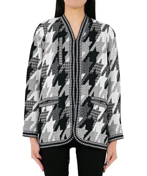 ＜Mame Kurogouchi＞Houndstooth Knitted Jacket