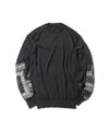 ＜SOPHNET.＞BANDANA SLEEVE PATCHED CREWNECK KNIT