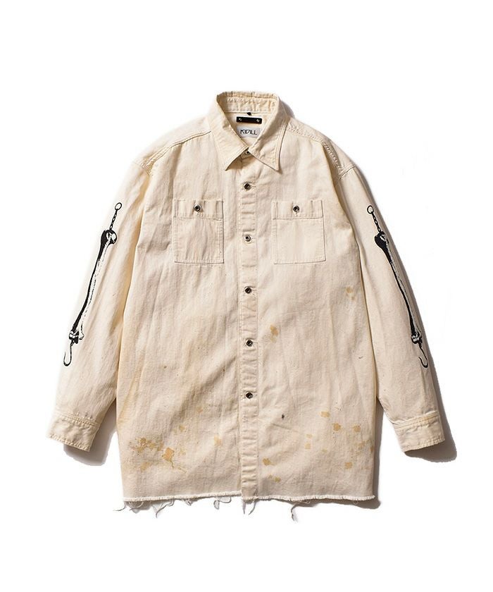 KIDILL＞OVERSIZED DENIM SHIRT - DISTRESSED DENIM | MAKES ONLINE STORE