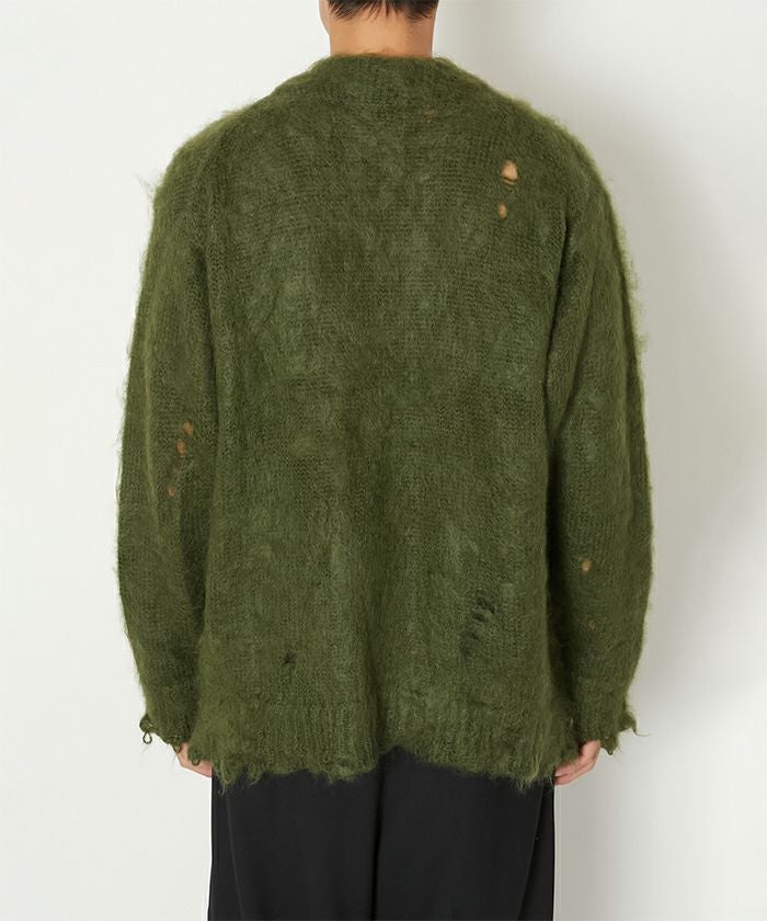 ALMOSTBLACK＞ORIGINAL STENLESS BUTTON MOHAIR CARDIGAN | MAKES