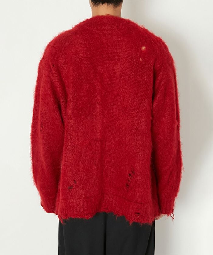 ALMOSTBLACK＞ORIGINAL STENLESS BUTTON MOHAIR CARDIGAN | MAKES