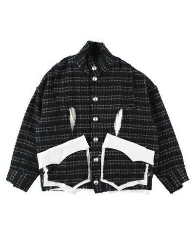 sulvam＞Houndstooth over blouson | MAKES ONLINE STORE