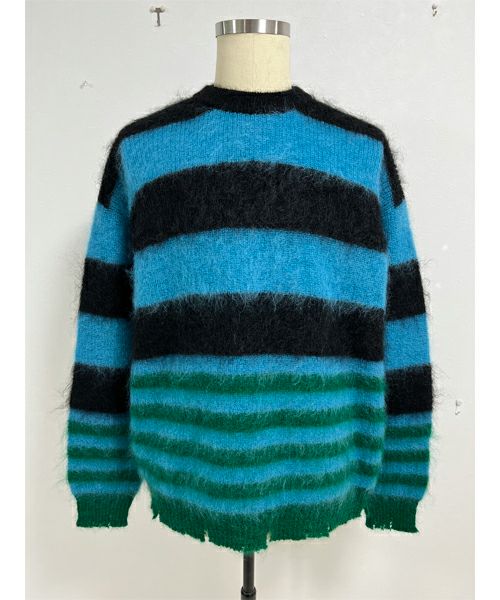 KIDILL＞MOHAIR BORDER KNIT | MAKES ONLINE STORE