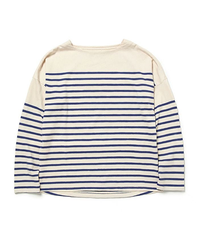 nonnative＞DWELLER BOAT NECK L/S TEE COTTON JERSEY BORDER | MAKES