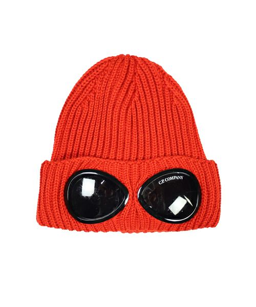 C.P. Company ビーニー　赤 C.P. COMPANY＞Extra Fine Merino Wool Goggle Beanie | MAKES ONLINE