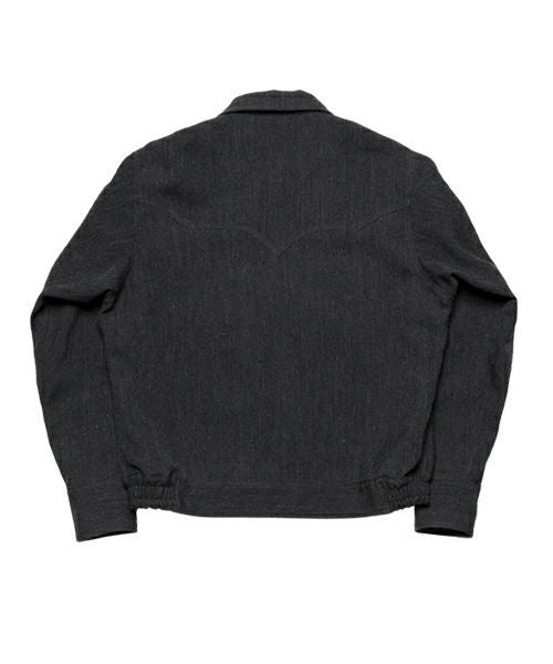 The Letters＞WESTERN CUT OUT ZIP JACKET -WOOL LINEN HERRINGBONE 