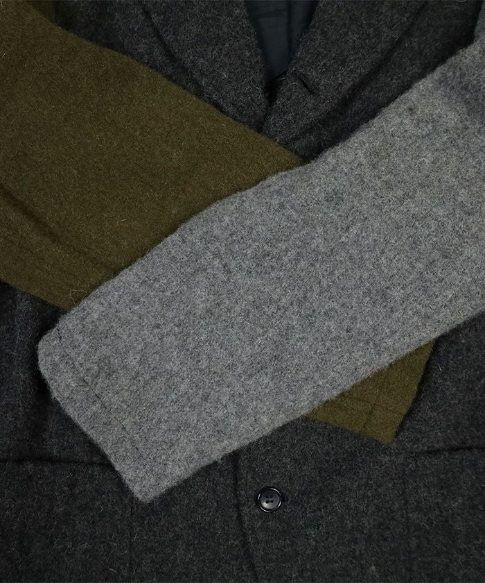 COMMEdesGARCONS SHIRT＞WOOL NYLON SERGE GARMENT MILLED JACKET (FL