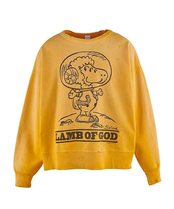SAINT MICHAEL＞CRW SWEAT/LMB OF GD/YELLOW | MAKES ONLINE STORE