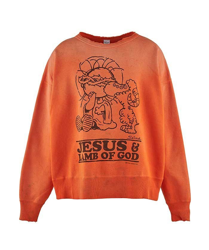 SAINT MICHAEL>CRW SWEAT/JS & LMB /ORAN | MAKES ONLINE STORE SAINT MICHAEL>CRW SWEAT/JS & LMB /ORAN | MAKES ONLINE STORE
