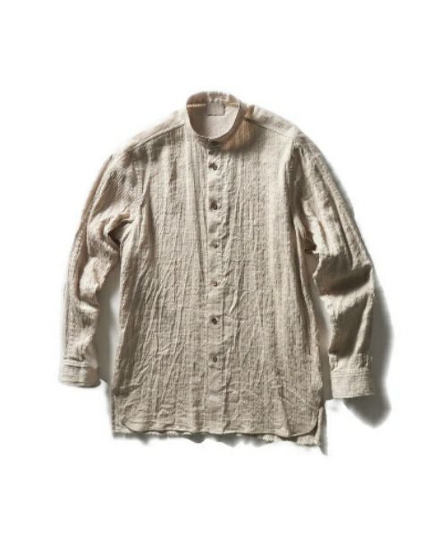 山内＞コットンキュプラ・ランダムシャドーストライプシャツ | MAKES