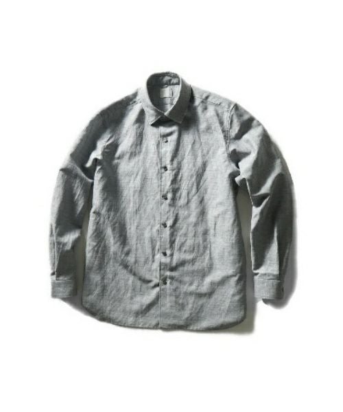 ＜山内＞ウール×リネン ⾼密度クロスシャツ