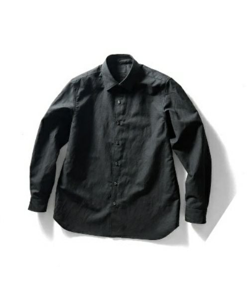 ＜山内＞ウール×リネン ⾼密度クロスシャツ