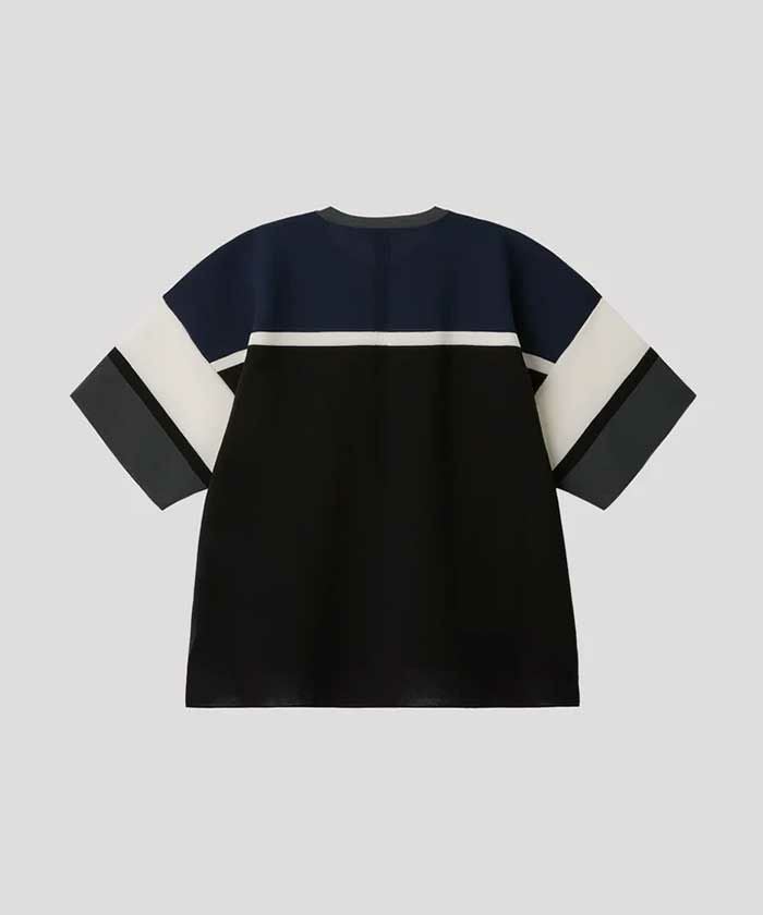 極美品☆CFCL シーエフシーエル 24SS コットン TC GARTER SHORT SLEEVE TEE SHIRT オーバーサイズ 半袖ニット ブラック F 日本製 正規品 レディース CFCL（シーエフシーエル） 美品 24SS CFCL TC GARTER SHORT SLEEVE TEE