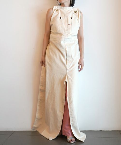 FUMIKA＿UCHIDA＞DENIM OVERALL APRON MIXI DRESS | MAKES ONLINE STORE