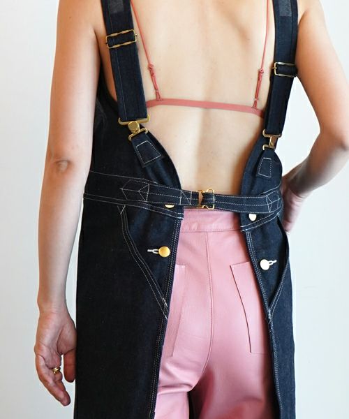 FUMIKA＿UCHIDA＞DENIM OVERALL APRON MIXI DRESS | MAKES ONLINE STORE