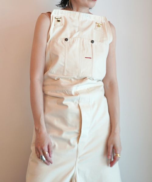 FUMIKA＿UCHIDA＞DENIM OVERALL APRON MINI DRESS | MAKES ONLINE STORE