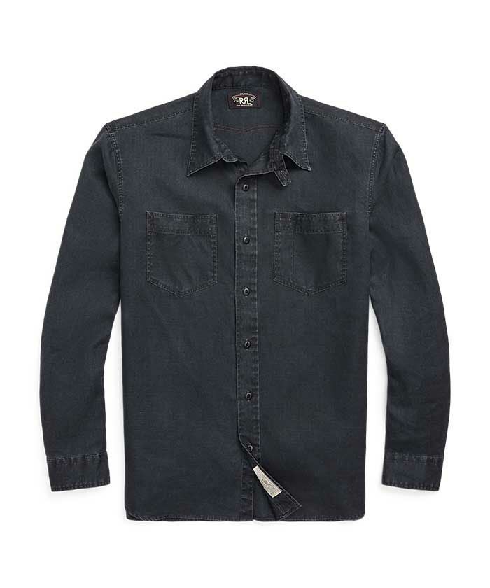 未使用 RRL ブラック リネン WAGNER WORK SHIRT シャツ L RRL＞WAGNER WORK SHIRT(MNRRWOV16820310) | MAKES ONLINE STORE