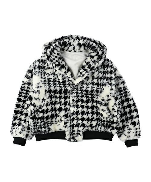 sulvam＞千鳥格子ファーフードブルゾン | MAKES ONLINE STORE