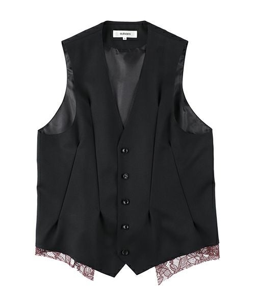 sulvam＞ギャバジンレースダーツベスト | MAKES ONLINE STORE