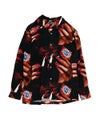 ＜LASTMAN＞PRINTED OPEN COLLOAR SHIRTS L/S "STUFF"