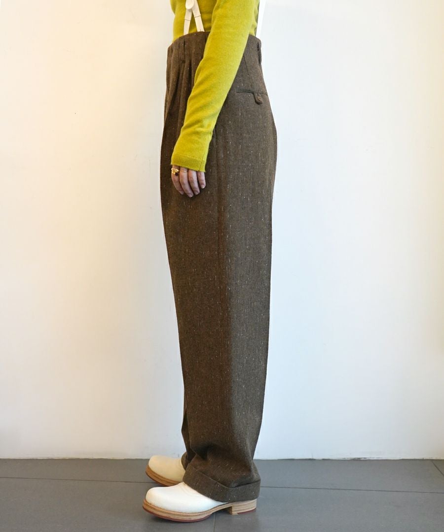FUMIKA＿UCHIDA＞SPLASHED PATTERN WIDE TAPERED PANTS | MAKES ONLINE