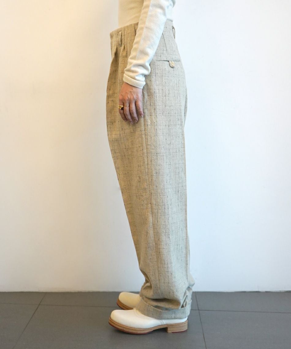 FUMIKA＿UCHIDA＞SPLASHED PATTERN WIDE TAPERED PANTS | MAKES ONLINE