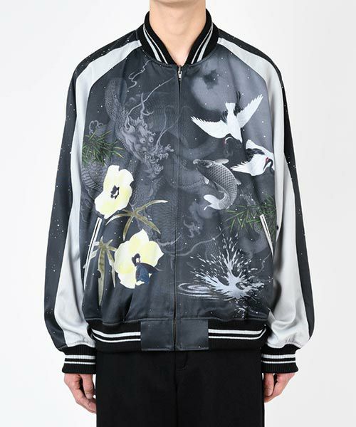 ジャケット・アウター LAD MUSICIAN SATIN INKJET CARP & SPLASH LAD MUSICIAN＞CARP & SPLASH SOUVENIR JACKET | MAKES ONLINE STORE