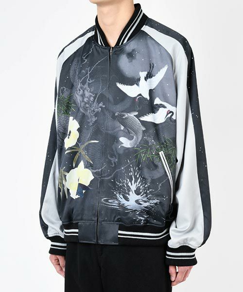 ジャケット・アウター LAD MUSICIAN SATIN INKJET CARP & SPLASH LAD MUSICIAN＞CARP & SPLASH SOUVENIR JACKET | MAKES ONLINE STORE