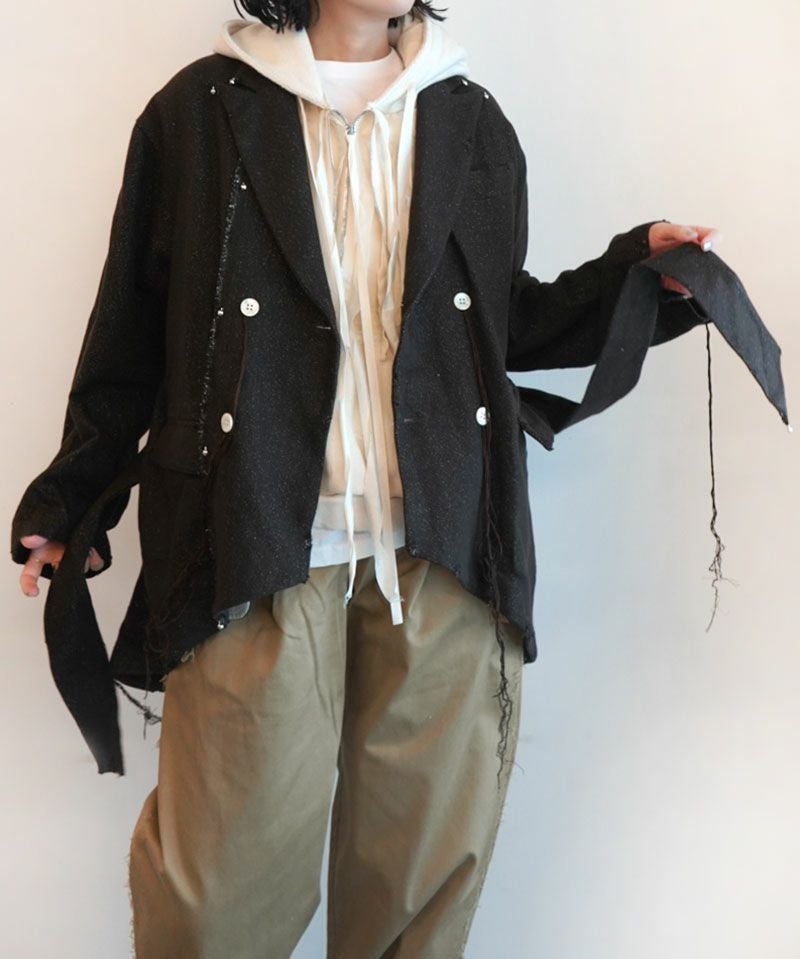 Midorikawa＞GLITTER NEL DAMAGE COAT | MAKES ONLINE STORE