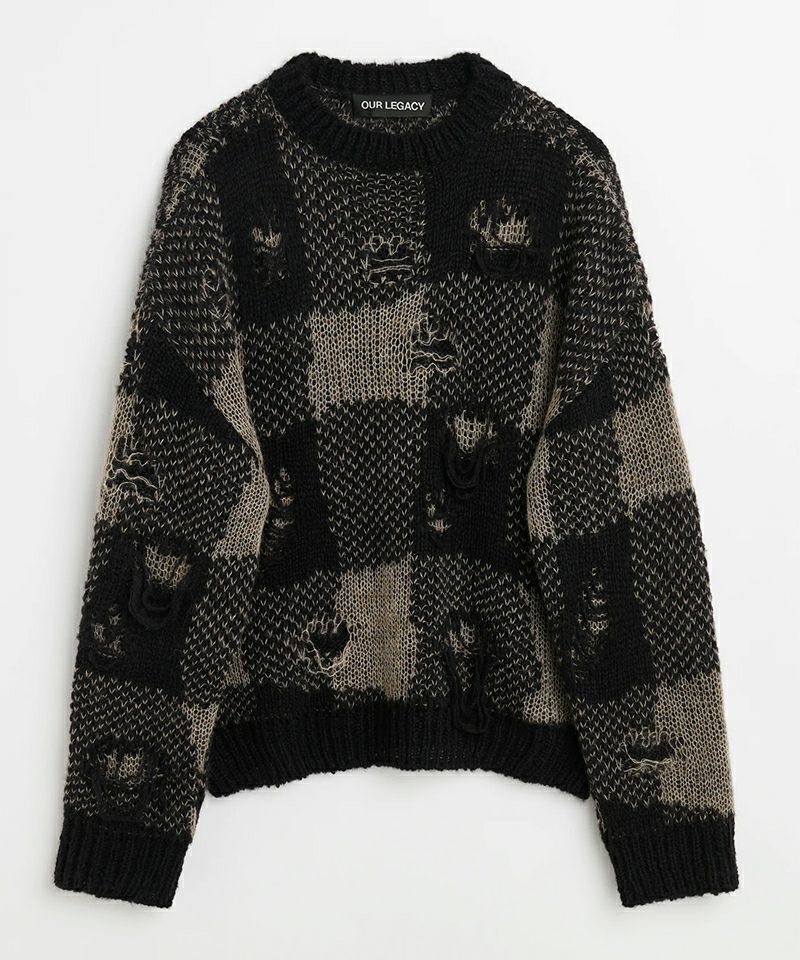 OUR LEGACY＞SONAR ROUNDNECK -Black Destructive Gingham- | MAKES