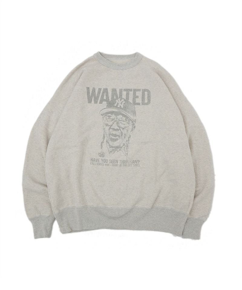  ＜LASTMAN＞PRINTED CREW NECK "WANTED"