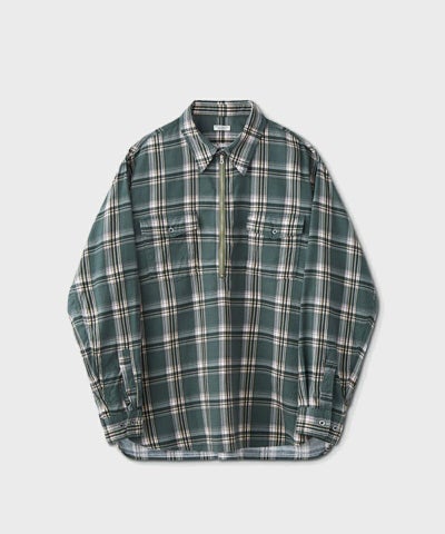 PHIGVEL＞PRINT FLANNEL HALF ZIP SHIRT | MAKES ONLINE STORE