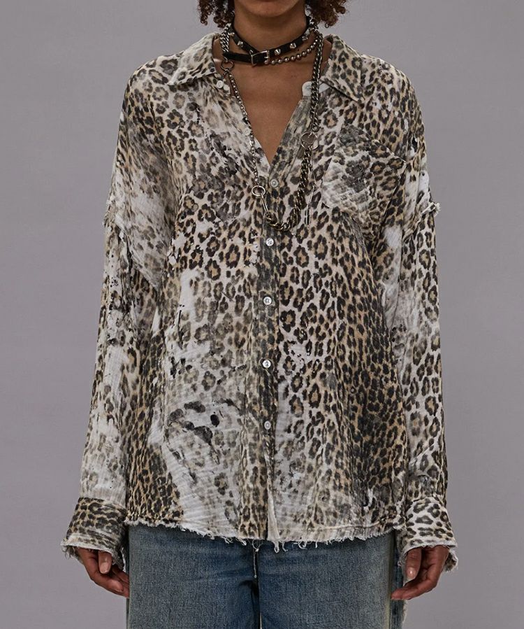 R13＞SHREDDED SEAM DROP NECK SHIRT | MAKES ONLINE STORE