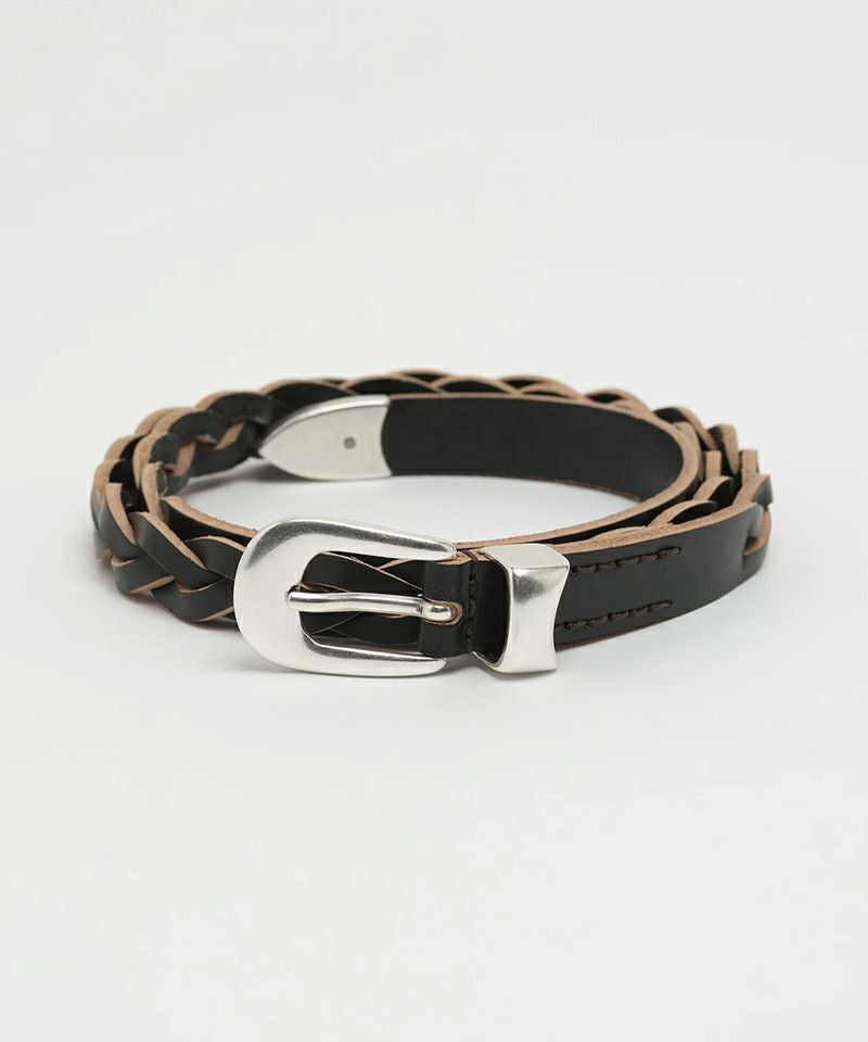 OUR LEGACY＞2 CM BRAIDED BELT-Black Leather | MAKES ONLINE STORE