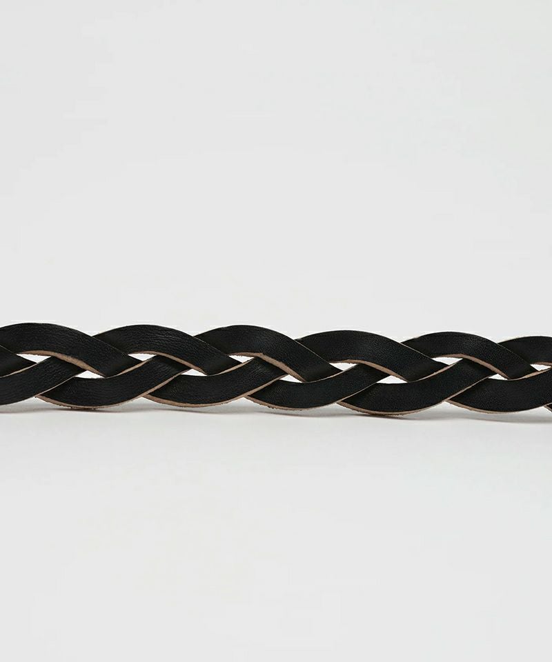 OUR LEGACY＞2 CM BRAIDED BELT-Black Leather | MAKES ONLINE STORE