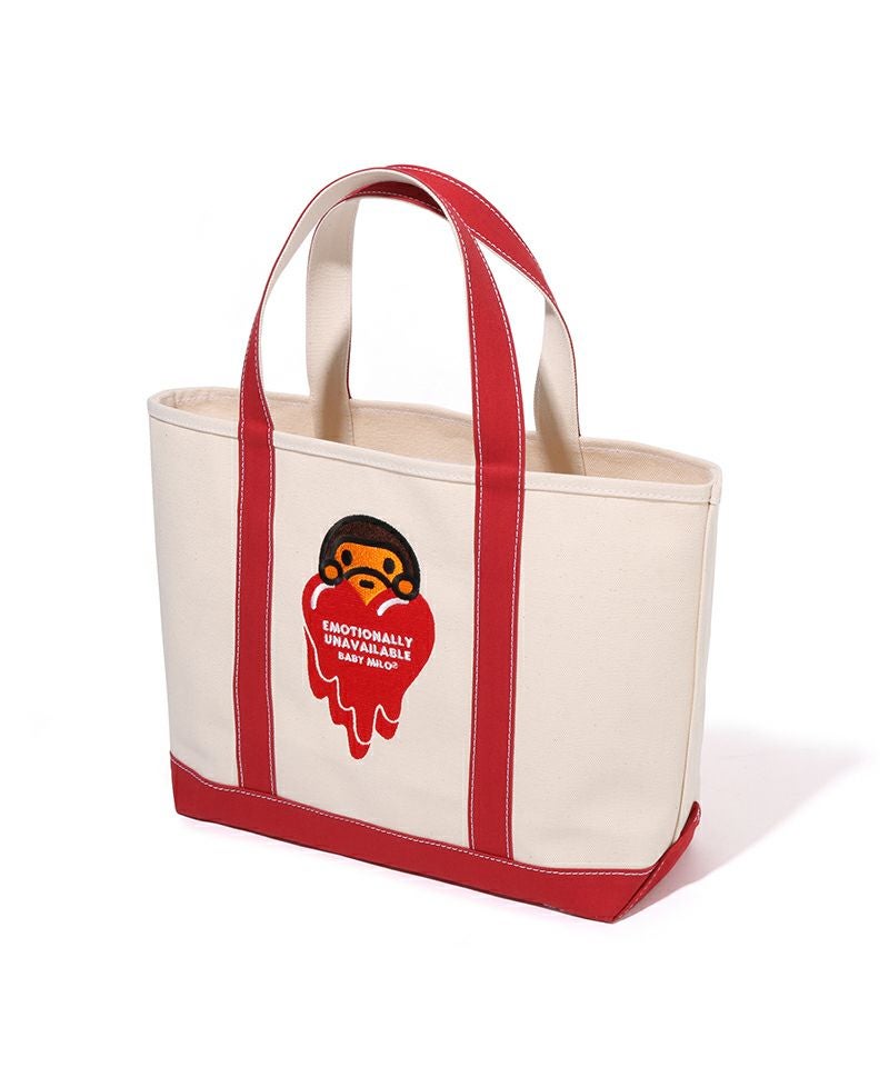 アベイシングエイプ　エモーショナリーアンアべイラブル　トートバッグ EMOTIONALLY UNAVAILABLE＞EU MILO TOTE/RED | MAKES ONLINE STORE