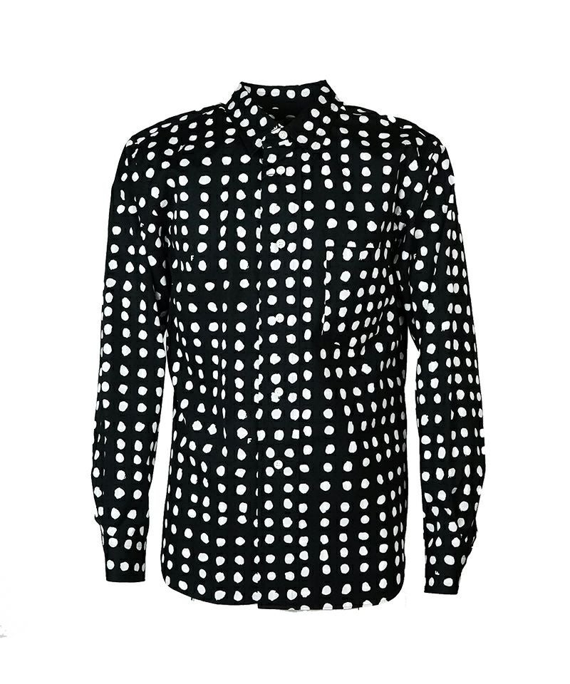 BLACK COMME des GARCONS＞綿ブロード FILIP PAGOWSKI プリント シャツ