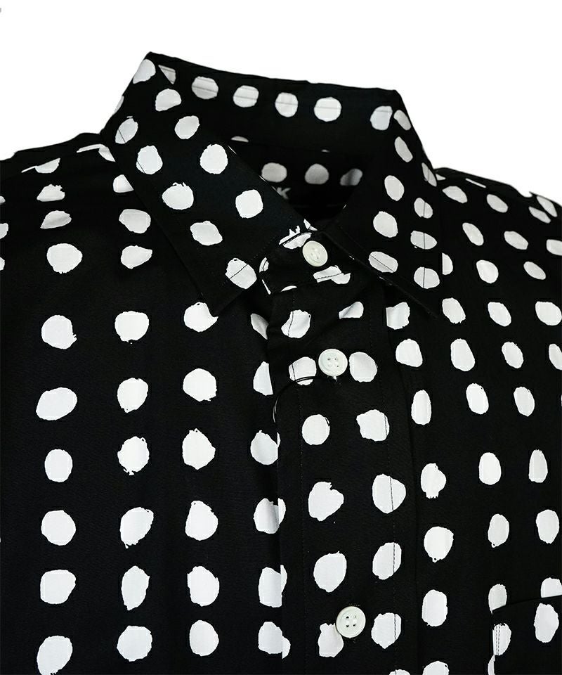 BLACK COMME des GARCONS＞綿ブロード FILIP PAGOWSKI プリント シャツ