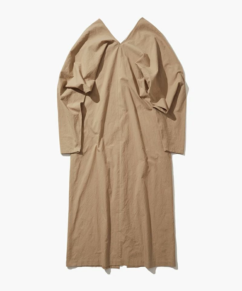 ＜ATON＞CATCH WASHER COTTON V-NECK DRESS
