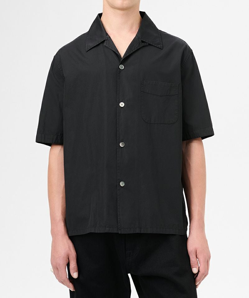 OUR LEGACY 半袖シャツ ブラック 46 HEUSEN SHIRT OUR LEGACY＞HEUSEN SHIRT SHORTSLEEVE -Black All Day Poplin