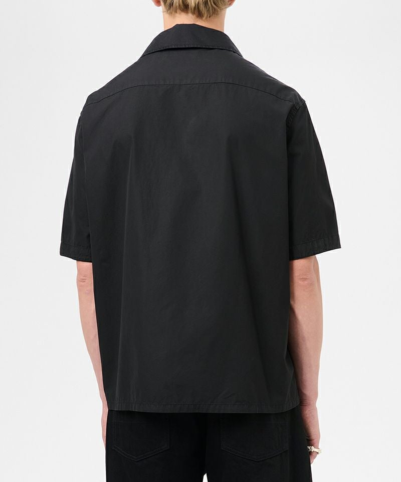 OUR LEGACY＞HEUSEN SHIRT SHORTSLEEVE -Black All Day Poplin