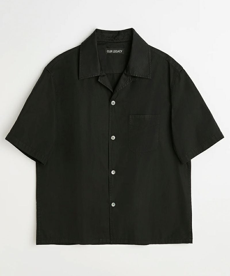 OUR LEGACY＞HEUSEN SHIRT SHORTSLEEVE -Black All Day Poplin