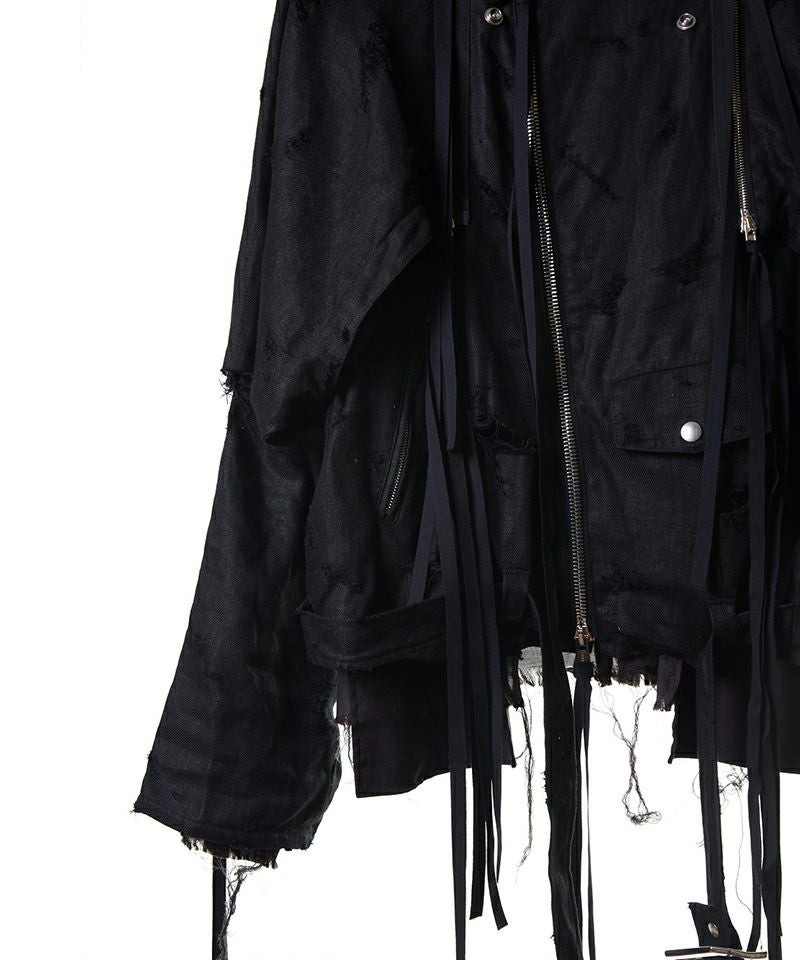 Midorikawa＞LINEN DOCKING RIDERS JACKET (MID25SS-JK04) | MAKES