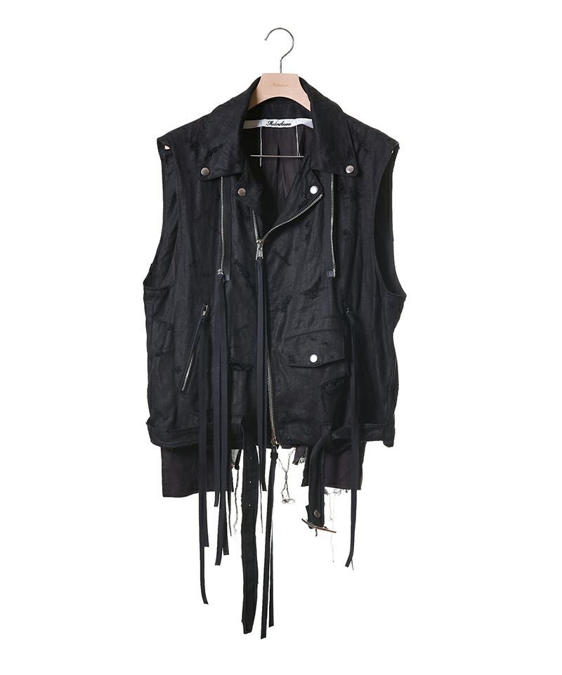 Midorikawa＞LINEN DOCKING RIDERS JACKET (MID25SS-JK04) | MAKES