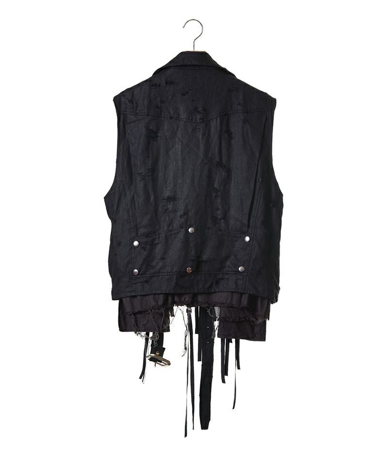 Midorikawa＞LINEN DOCKING RIDERS JACKET (MID25SS-JK04) | MAKES