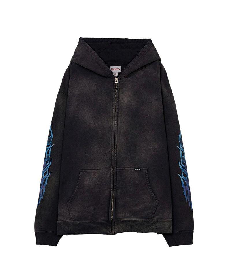 ＜KAMIYA＞"KMY-FIRE" Zip Hoodie