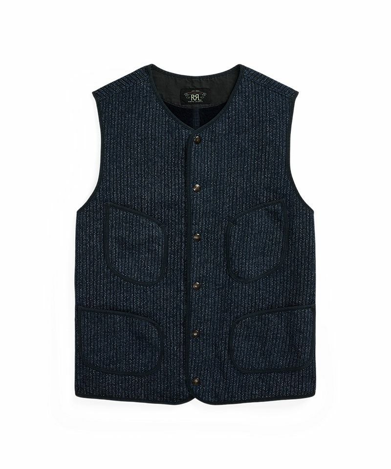 RRL＞Brown's Breach Indigo Fleece Vest (VST1N220004) | MAKES