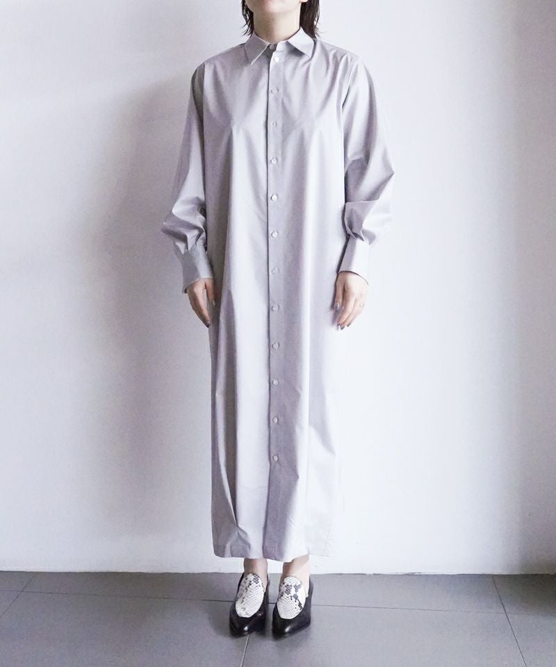 ＜CINOH＞SUPIMA C/PE/PU BACK DRAPE DRESS