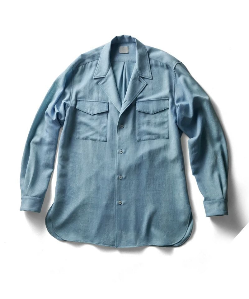 山内＞藍染コットンロープ・テーラードカラーシャツ | MAKES ONLINE STORE